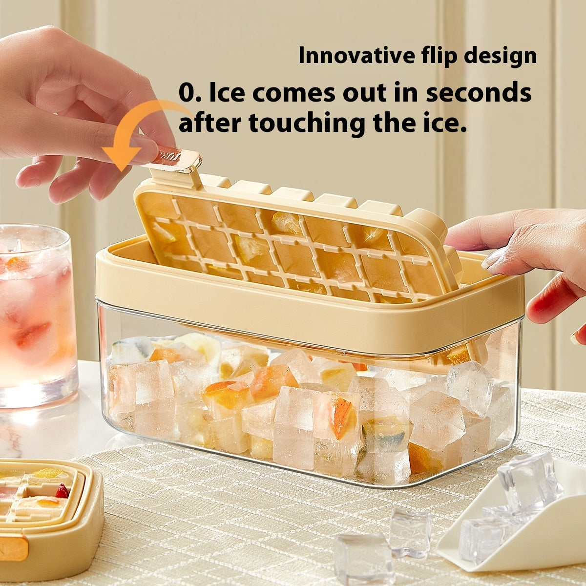 Ice Cube Mold One-click Deicing Press Flip Ice Maker