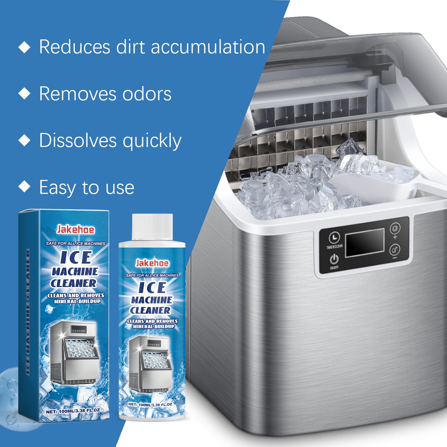 Jakehoe Ice Maker Cleaner Daily Gentle Cleaning Limescale Deodorization Decontamination Care Ice Maker Cleaning