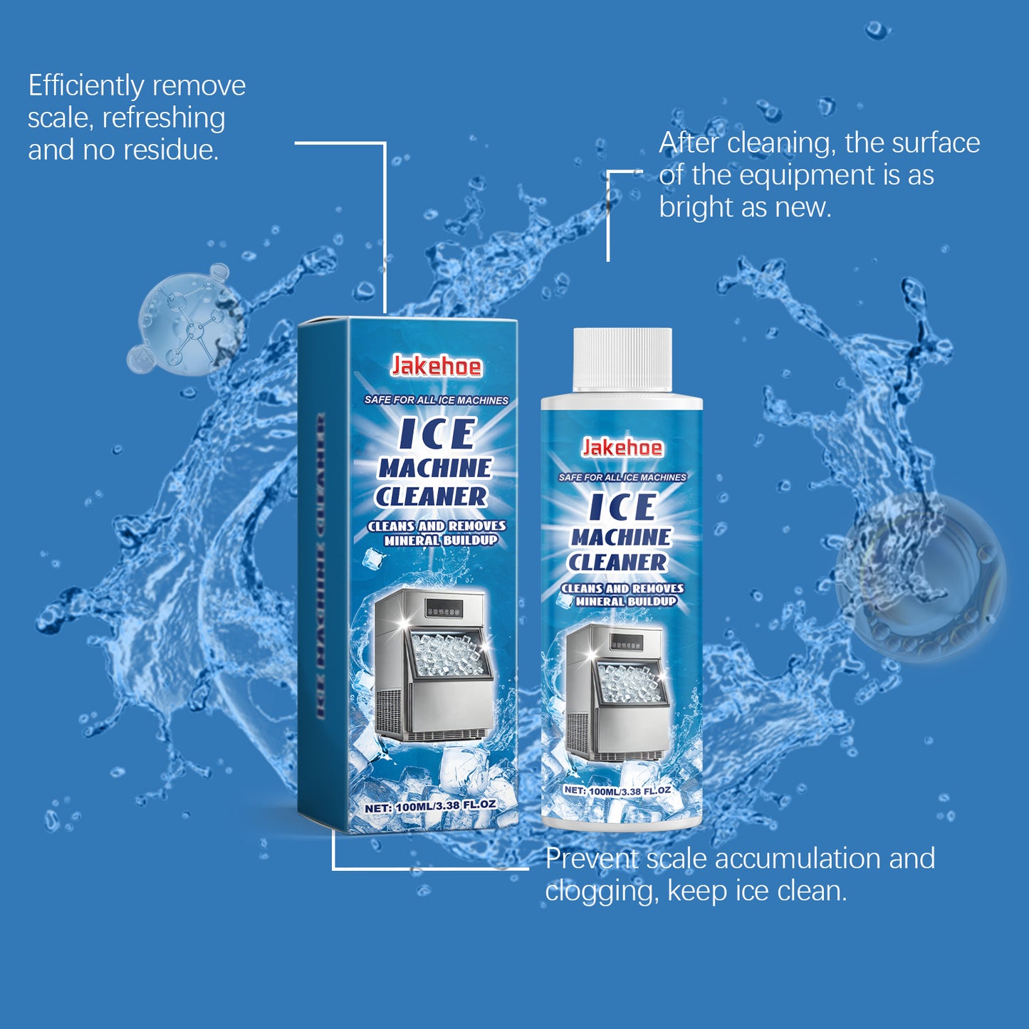 Jakehoe Ice Maker Cleaner Daily Gentle Cleaning Limescale Deodorization Decontamination Care Ice Maker Cleaning